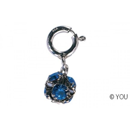 Piercing Ασημί στρας με σκούρα μπλέ χάντρα